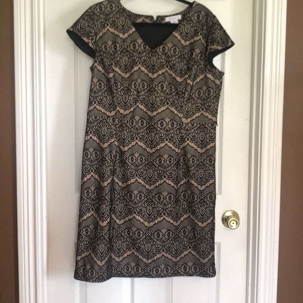 Black lace sheath dress